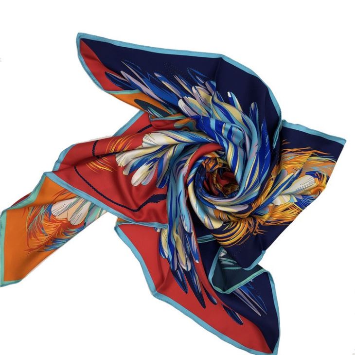 Double Sided Custom Digital Printed Wholesale Silk Head Scarf