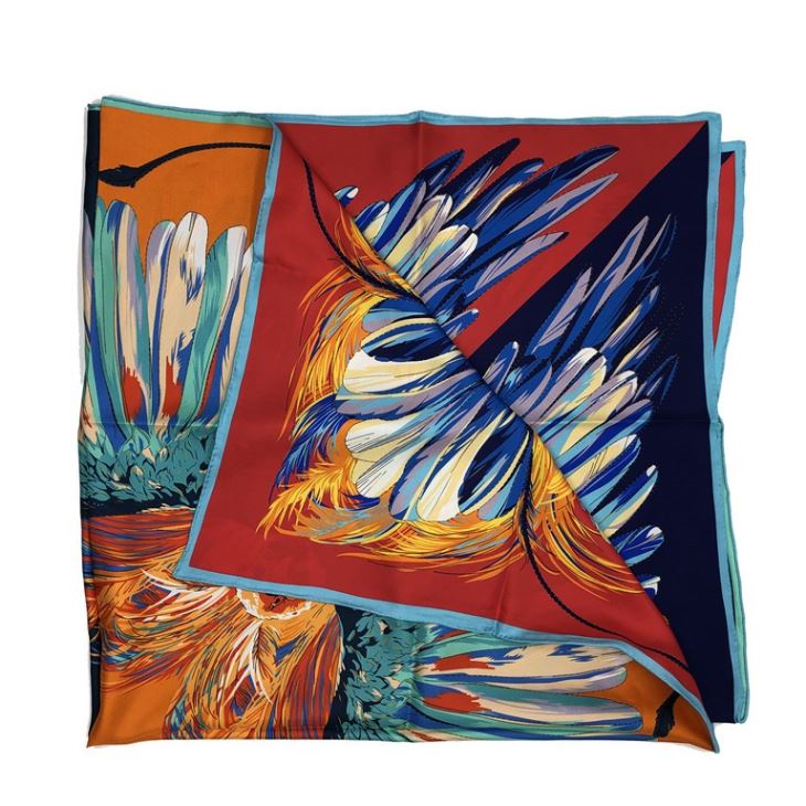 Double Sided Custom Digital Printed Wholesale Silk Head Scarf